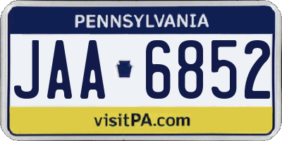 PA license plate JAA6852