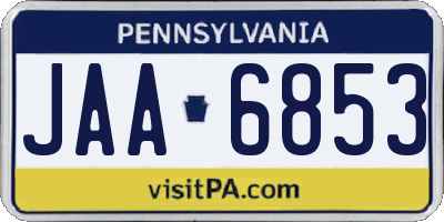 PA license plate JAA6853