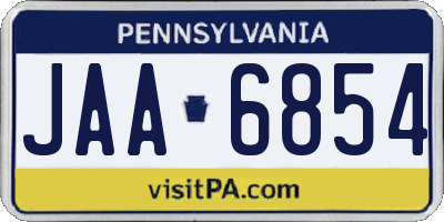 PA license plate JAA6854