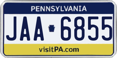 PA license plate JAA6855