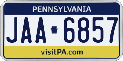 PA license plate JAA6857