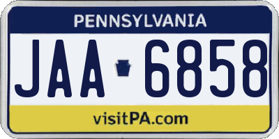 PA license plate JAA6858