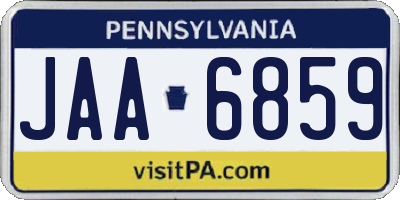 PA license plate JAA6859