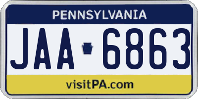 PA license plate JAA6863