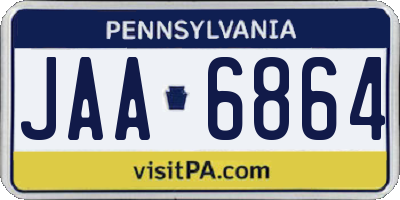 PA license plate JAA6864