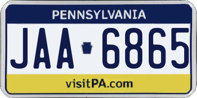 PA license plate JAA6865