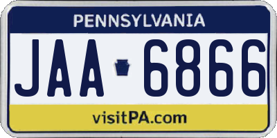 PA license plate JAA6866