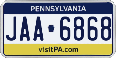 PA license plate JAA6868