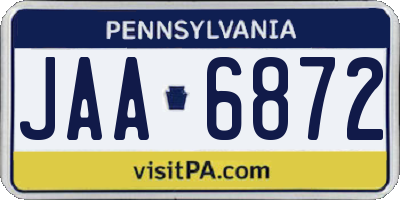 PA license plate JAA6872