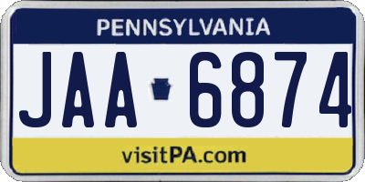 PA license plate JAA6874