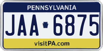 PA license plate JAA6875