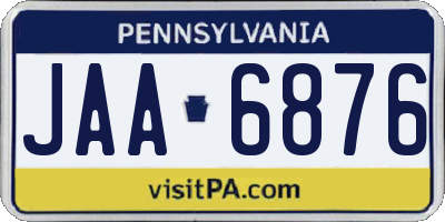 PA license plate JAA6876