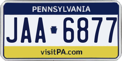 PA license plate JAA6877