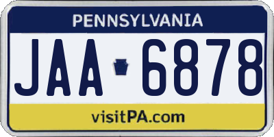 PA license plate JAA6878