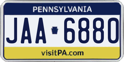 PA license plate JAA6880