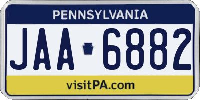 PA license plate JAA6882