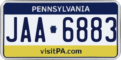 PA license plate JAA6883