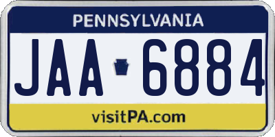 PA license plate JAA6884