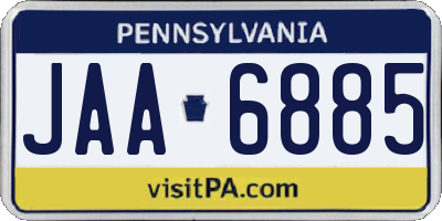 PA license plate JAA6885