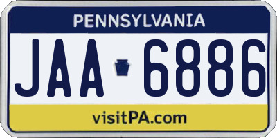 PA license plate JAA6886