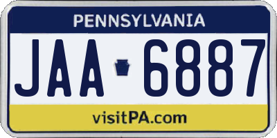 PA license plate JAA6887