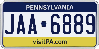 PA license plate JAA6889