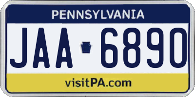 PA license plate JAA6890