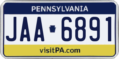 PA license plate JAA6891