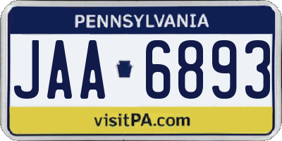 PA license plate JAA6893