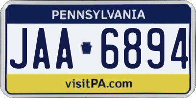 PA license plate JAA6894