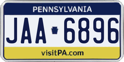 PA license plate JAA6896