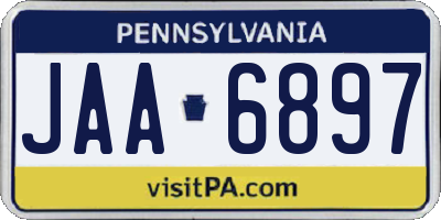 PA license plate JAA6897