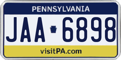 PA license plate JAA6898