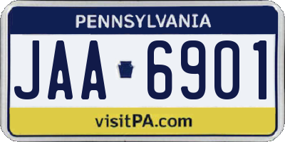 PA license plate JAA6901