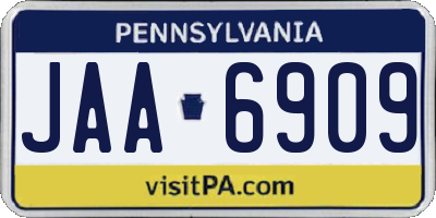 PA license plate JAA6909