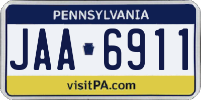 PA license plate JAA6911