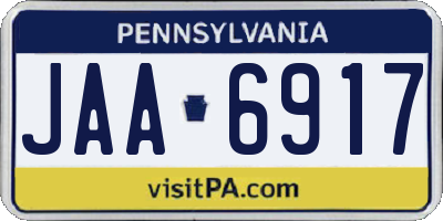 PA license plate JAA6917