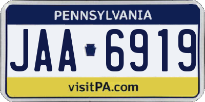 PA license plate JAA6919