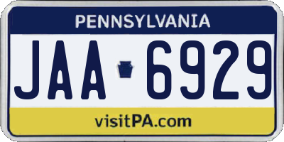 PA license plate JAA6929