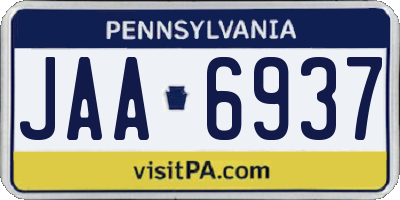 PA license plate JAA6937