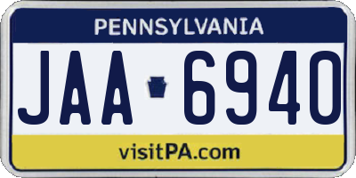 PA license plate JAA6940