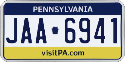 PA license plate JAA6941