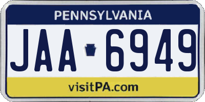 PA license plate JAA6949