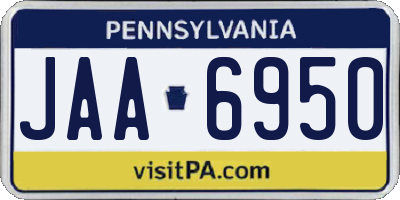 PA license plate JAA6950