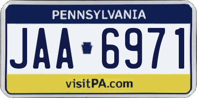 PA license plate JAA6971