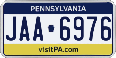 PA license plate JAA6976