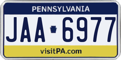 PA license plate JAA6977