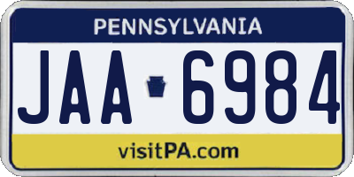 PA license plate JAA6984