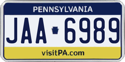 PA license plate JAA6989