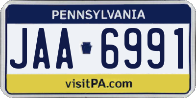 PA license plate JAA6991